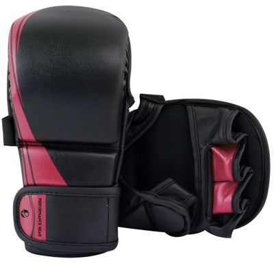 Ultimate - Performance Series - MMA Sparring Shooter Gloves - MMA Boxing Muay Thai Training Bag Work (L/XL, Black / Pink)