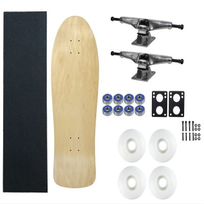 Moose Old School 80's Skateboard Complete 30" Natural with Hollow 7.0 Silver/Silver Trucks, 58mm White Wheels
