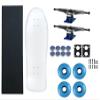 Moose Old School 80's Skateboard Complete 30" White with Hollow 7.0 Silver/Blue Trucks, 58mm Blue Wheels view 1