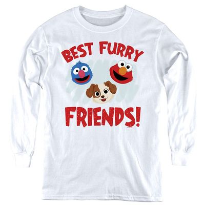 Sesame Street Furry Friends Forever Best Furry Friends Youth Long Sleeve T Shirt, Best Furry Friends, Medium