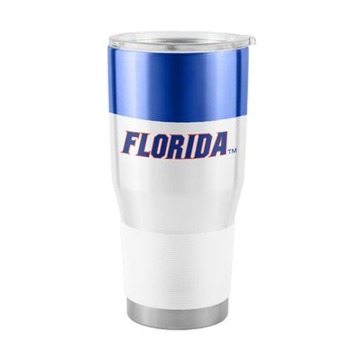 Logo Brands NCAA Florida Gators - 30oz Colorblock Stainless Steel Tumbler, Double-Wall Vacuum Insulated, Slider Lid, Ergonomic Design, Silicone Grip