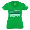 0181. Blue Lives Matter American Flag Thin Blue Line USA Police Support Patriotic Style for Women V Neck Fitted T Shirt (Irish Green Medium) view 1