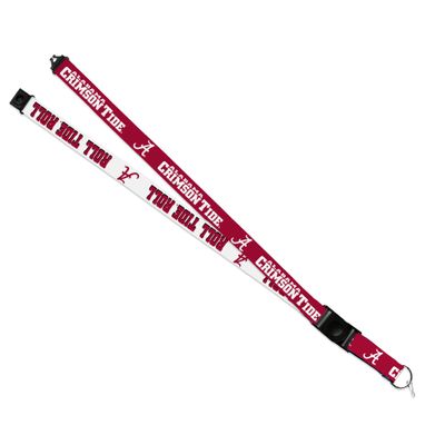 Rico Industries NCAA Alabama Crimson Tide Crimson and White 18" x 1" Premium Unisex-Adult Safety Breakaway Lanyard