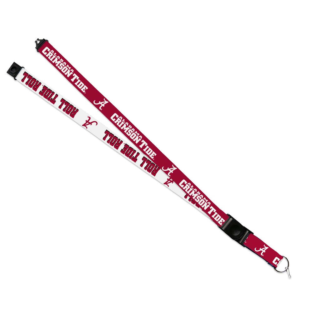 Rico Industries NCAA Alabama Crimson Tide Crimson and White 18" x 1" Premium Unisex-Adult Safety Breakaway Lanyard