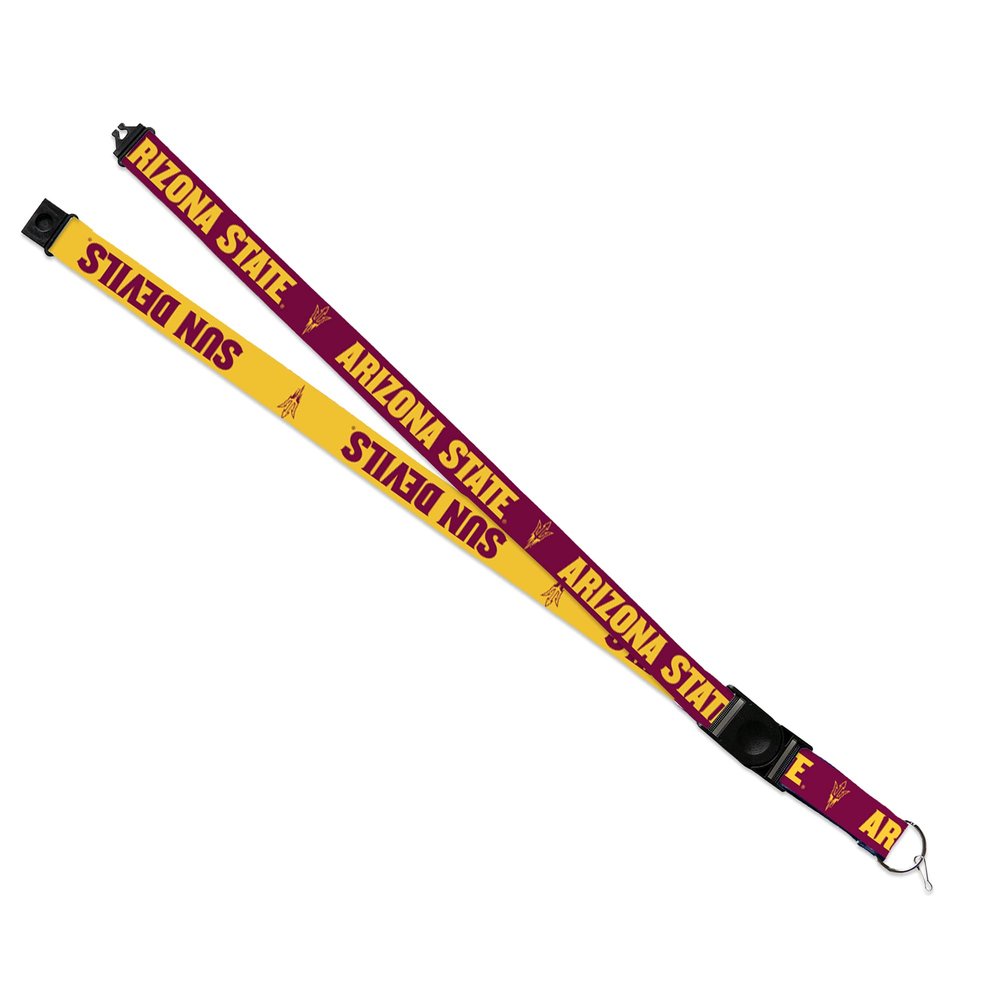 Rico Industries NCAA Arizona State Sun Devils - ASU Maroon and Gold 18" x 1" Premium Unisex-Adult Safety Breakaway Lanyard