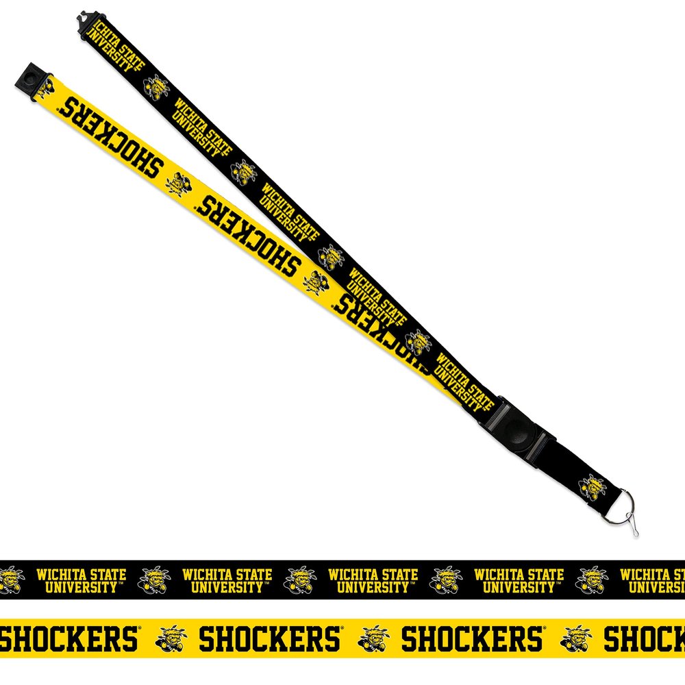 Rico Industries Wichita State Shockers Lanyard NCAA Officially Licensed Lanyard. Double Sided Print, Great for Any Fan & Student. Detachable Buckle. Safe, Functional, and Light Weight
