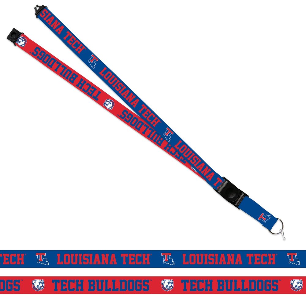 Rico Industries Louisiana Tech Bulldogs Lanyard NCAA Officially Licensed Lanyard. Double Sided Print, Great for Any Fan & Student. Detachable Buckle. Safe, Functional, and Light Weight