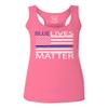 0181. Blue Lives Matter American Flag Thin Blue Line USA Police Support Patriotic Style Women's Tank Top Racerback (Pink X Small) view 1