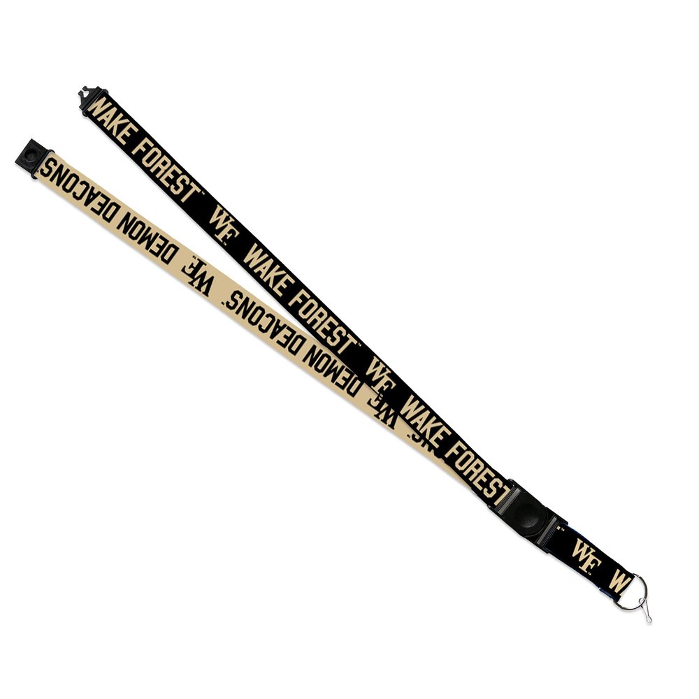 Rico Industries NCAA Wake Forest Demon Deacons WF Logo 18" x 1" Premium Unisex-Adult Safety Breakaway Lanyard