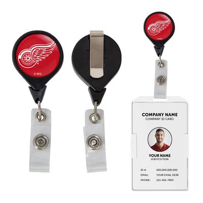 Desert Cactus Detroit Red Wings Retractable Badge Holder NHL Team ID Reel with Ticket Clip for Lanyard, Work, School & Office Access