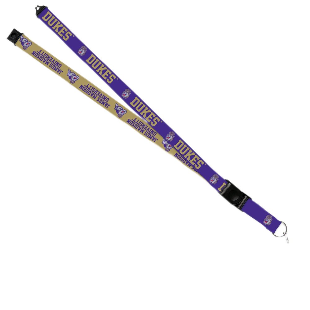 Rico Industries NCAA James Madison Dukes 18" x 1" Premium Unisex-Adult Safety Breakaway Lanyard
