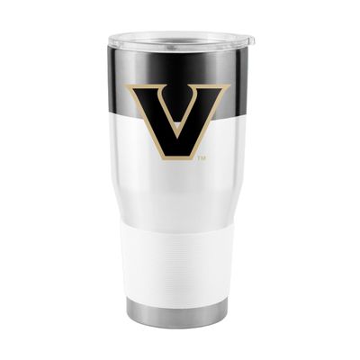 Logo Brands NCAA Vanderbilt Commodores - 30oz Colorblock Stainless Steel Tumbler, Double-Wall Vacuum Insulated, Slider Lid, Ergonomic Design, Silicone Grip