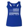 0181. Blue Lives Matter American Flag Thin Blue Line USA Police Support Patriotic Style Women's Tank Top Racerback (Royal Medium) view 1
