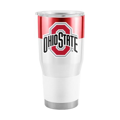 Logo Brands NCAA Ohio State Buckeyes - 30oz Gameday Stainless Steel Tumbler, Double-Wall Vacuum Insulated, Slider Lid, Ergonomic Design, Silicone Grip