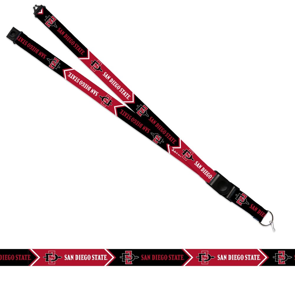Rico Industries NCAA San Diego State Aztecs - SDSU Primary 18" x 1" Premium Unisex-Adult Safety Breakaway Lanyard