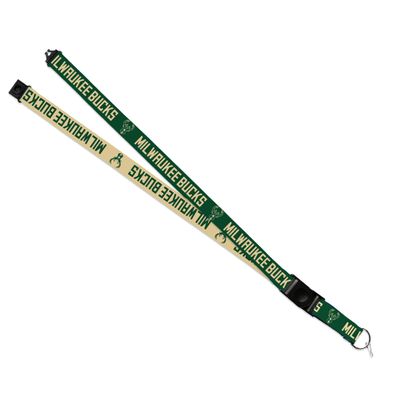 Rico Industries NBA Basketball Milwaukee Bucks Team Colors 18" x 1" Premium Unisex-Adult Safety Breakaway Lanyard