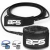 BPS 'Storm' 10-Foot Surfboard Straight Leash - Premium SUP/Surf Durable Leg Rope No Rusting Stainless Steel Swivels and Triple Rail Saver - for SUP Paddle Boarding Surfboarding (Koru Black) view 1