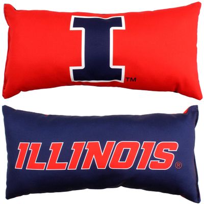 College Covers Everything Comfy Illinois Fighting Illini 2 Sided Bolster Small Travel Pillow Decorative Pillow 16 x 6