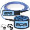 BPS 'Storm' 10-Foot Surfboard Straight Leash - Premium SUP/Surf Durable Leg Rope No Rusting Stainless Steel Swivels and Triple Rail Saver - for SUP Paddle Boarding Surfboarding (Koru Dark Blue)