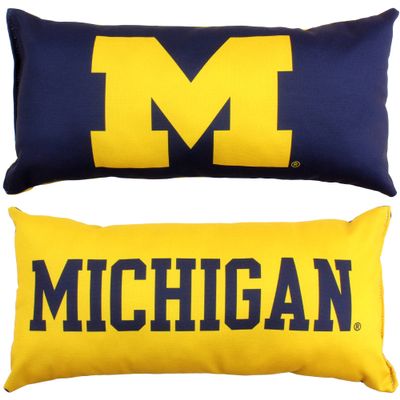 College Covers Everything Comfy Michigan Wolverines 2 Sided Bolster Small Travel Pillow Decorative Pillow 16 x 6