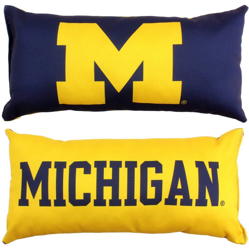 College Covers Everything Comfy Michigan Wolverines 2 Sided Bolster Small Travel Pillow Decorative Pillow 16 x 6