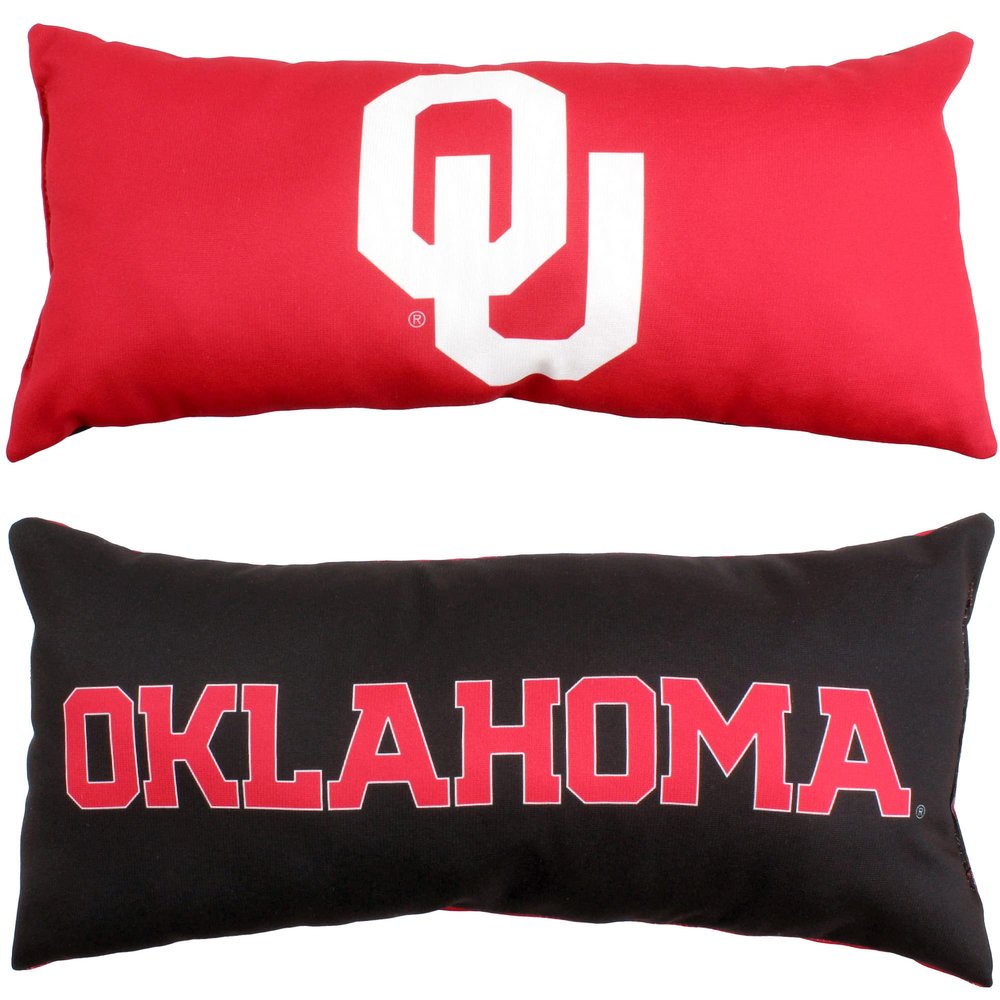 College Covers Everything Comfy Oklahoma Sooners 2 Sided Bolster Small Travel Pillow Decorative Pillow 16 x 6