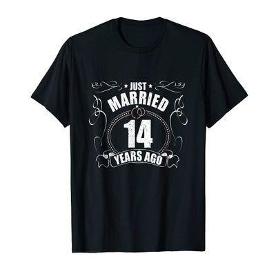 14th Wedding Anniversary 14 Years Marriage Matching Couple T-Shirt