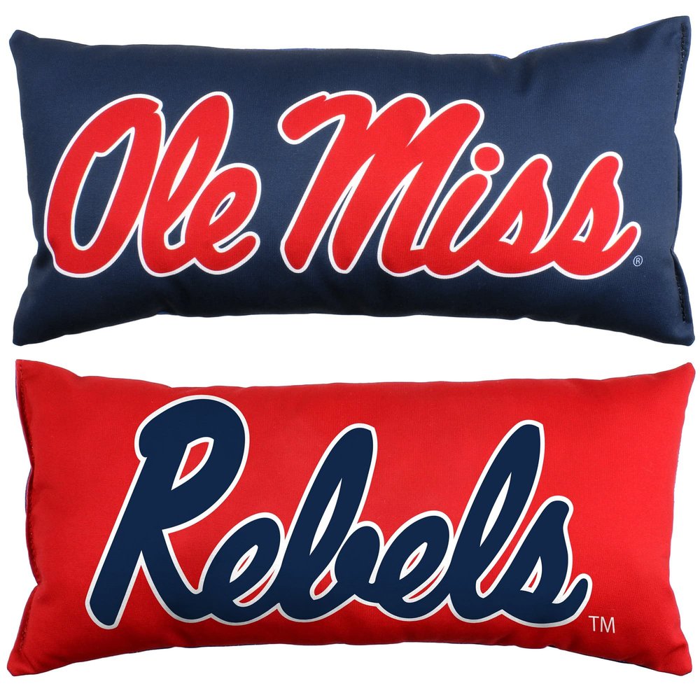 College Covers Everything Comfy Ole Miss Rebels 2 Sided Bolster Small Travel Pillow Decorative Pillow 16 x 6
