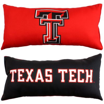College Covers Everything Comfy Texas Tech Red Raiders 2 Sided Bolster Small Travel Pillow Decorative Pillow 16 x 6
