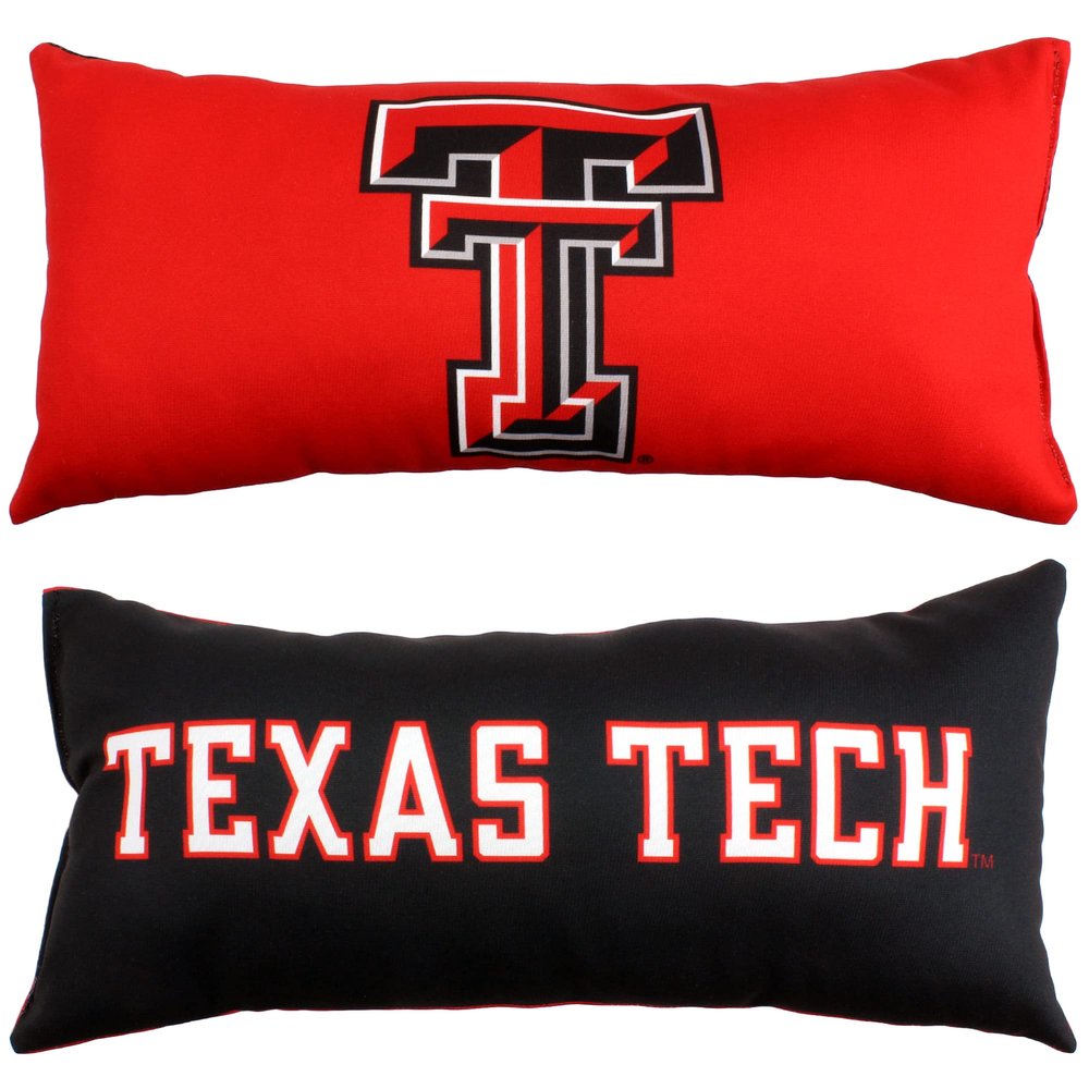 College Covers Everything Comfy Texas Tech Red Raiders 2 Sided Bolster Small Travel Pillow Decorative Pillow 16 x 6