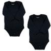 123 Bear Baby Cotton Spandex Infant Bodysuits Long Sleeve and Short Sleeve (Black 2-Pack Long Sleeve, 0-3 Months) view 1