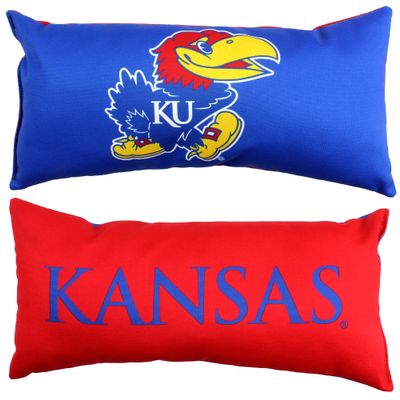 College Covers Everything Comfy Kansas Jayhawks 2 Sided Bolster Small Travel Pillow Decorative Pillow 16 x 6