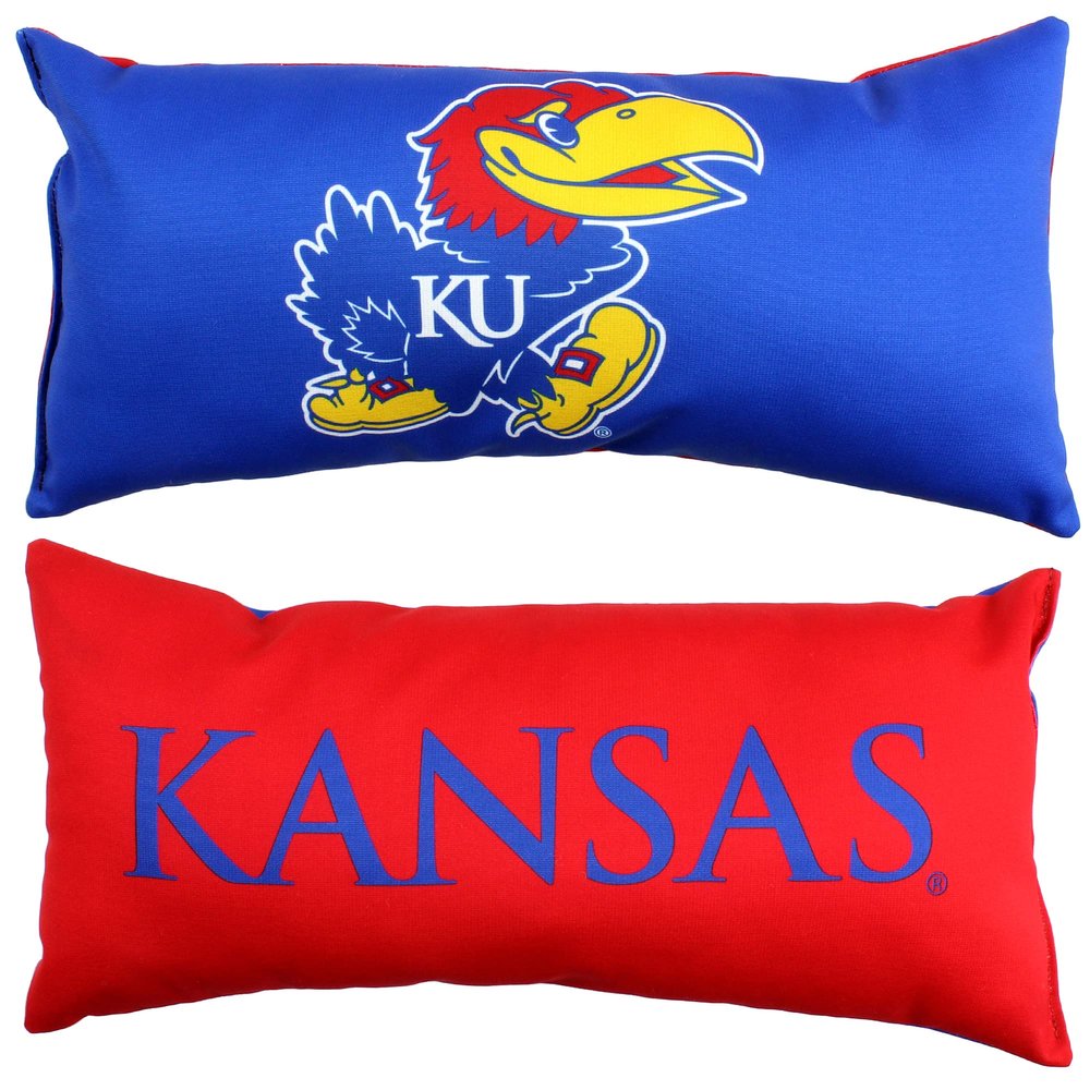 College Covers Everything Comfy Kansas Jayhawks 2 Sided Bolster Small Travel Pillow Decorative Pillow 16 x 6