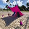 YINHA Beach Tent, Portable Sun Shelter Plus UPF 50+ Protection Tents 3-5 People, for Outdoors Camping Trips, Fishing, Picnics (with 2 Poles) view 3
