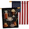 Angeleno Heritage Ultimate Coffees Burlap House Flag Pack Beverages Coffee & Tea Latte Capucchino Expresso Drink Cream Cup Teapot Embroidery Banner Small Garden Yard Gift Double-Sided, Made in USA view 1