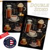 Angeleno Heritage Ultimate Coffees Burlap House Flag Pack Beverages Coffee & Tea Latte Capucchino Expresso Drink Cream Cup Teapot Embroidery Banner Small Garden Yard Gift Double-Sided, Made in USA view 3