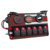 IZTOSS 6 Gang Switch Panel Waterproof Rocker Switch Panel Aluminum American Flag Design Marine Swtich Panel with Dual USB Charger, Digital Voltmeter, Power Socket for Boat Car RV view 1