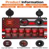 IZTOSS 6 Gang Switch Panel Waterproof Rocker Switch Panel Aluminum American Flag Design Marine Swtich Panel with Dual USB Charger, Digital Voltmeter, Power Socket for Boat Car RV view 3