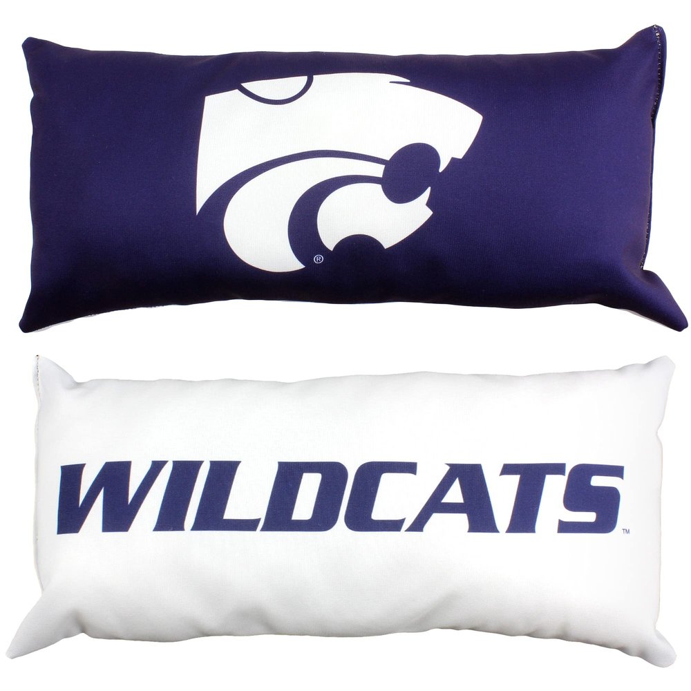 College Covers Everything Comfy Kansas State Wildcats 2 Sided Bolster Small Travel Pillow Decorative Pillow 16 x 6