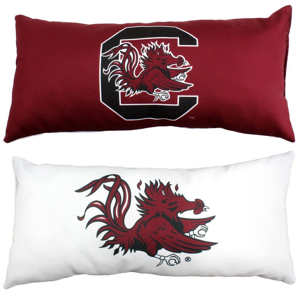 College Covers Everything Comfy South Carolina Gamecocks 2 Sided Bolster Small Travel Pillow Decorative Pillow 16 x 6