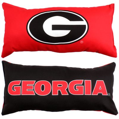 College Covers Everything Comfy Georgia Bulldogs 2 Sided Bolster Small Travel Pillow Decorative Pillow 16 x 6