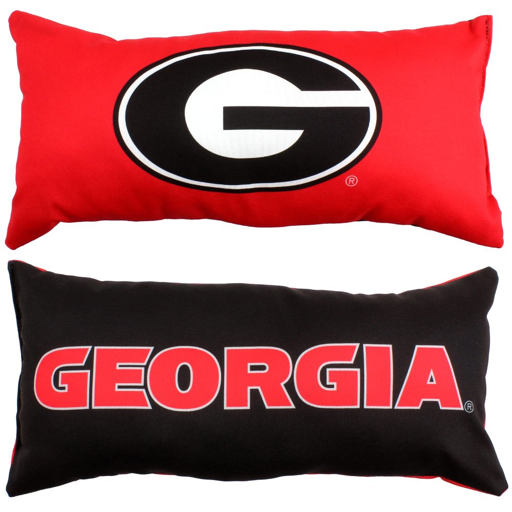 College Covers Everything Comfy Georgia Bulldogs 2 Sided Bolster Small Travel Pillow Decorative Pillow 16 x 6