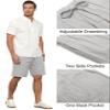Janmid Men's Shorts Casual Classic Fit Drawstring Summer Beach Shorts with Elastic Waist and Pockets Dark Grey M view 4