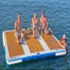Island Hopper Mega Yacht Dock 10' x 10' Inflatable Water Platform Dock with Bumper Rails view 1