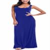 EXCHIC Women's Sexy Tank Top Maxi Long Dress Casual Sleeveless Summer Beach Dress (L, Royal Blue) view 2