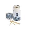 RITE LITE Shabbat Matches, Blue Geometric, 60 Long Matches, 4.25" H, Gift Box view 1