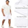 Janmid Men's Linen Casual Classic Fit Short Drawstring Summer Beach Shorts with Pockets White M view 4