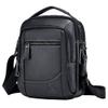 Leather Shoulder Messenger Bag Handbag for Men Outdoor Travel Business Crossbody Small Briefcase Phone Wallet Tote Camping Casual Sling Daypack Black view 1