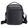 Leather Shoulder Messenger Bag Handbag for Men Outdoor Travel Business Crossbody Small Briefcase Phone Wallet Tote Camping Casual Sling Daypack Black view 3
