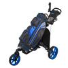 KVV 3 Wheel 360 Rotating Front Wheel Golf Push Cart Open and Close in ONE Second-Free Umbrella Holder Included(Black/Blue) view 2
